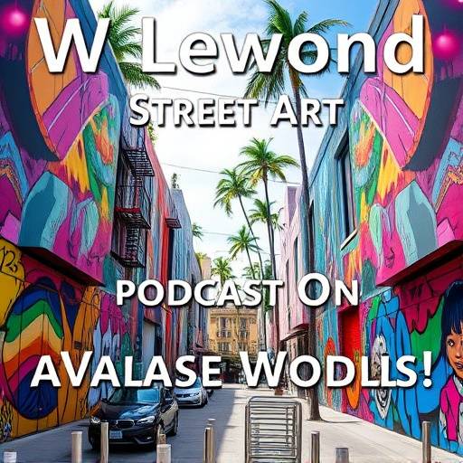 Podcast cover art for 'The Wynwood Stories Podcast', showcasing colorful street art murals from the Wynwood Arts District.